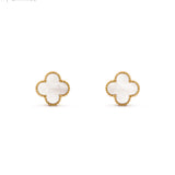 PENDIENTES CLOVER BLANCOS