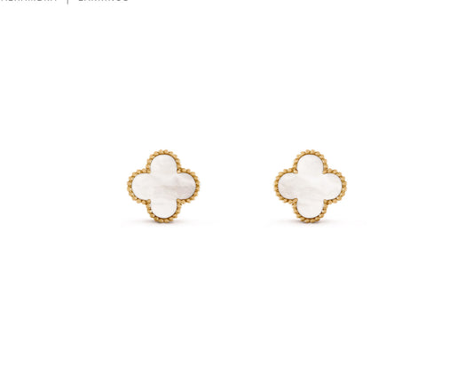 PENDIENTES CLOVER BLANCOS