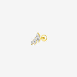 Piercing Labret Leaf 3 CZ