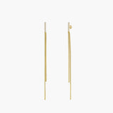 Long strip earrings with cubic zirconia