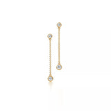 Double cubic zirconia drop earrings