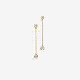 Double cubic zirconia drop earrings