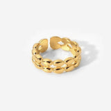 Anillo doble dot ajustable