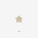 Daisy Cristal 3MM Oro Perforación