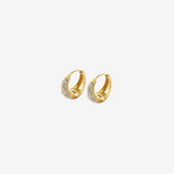 Drop hoop earrings with cubic zirconia