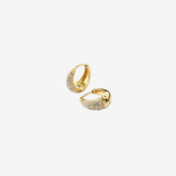 Drop hoop earrings with cubic zirconia