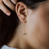 Double cubic zirconia drop earrings